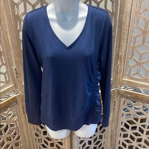 Women's Navy V-Neck Top